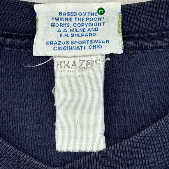 WINNIE THE POOH Shirt Adult L Tigger Butterfly Disney Short Sleeve Cotton Blue - Picture 10 of 13